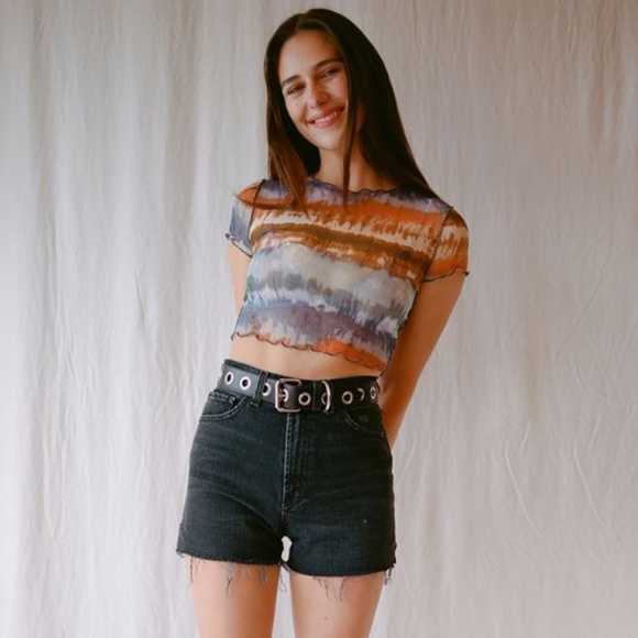 BDG Pants - BDG High-Waisted Girlfriend Short – Black Denim